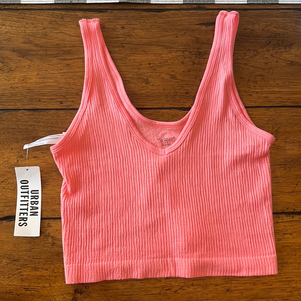 Urban Outfitters out from under neon coral/peach/pink tank top new with tags
